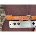 Liz Claiborne belt genuine leather brown braided skinny western Photo 5