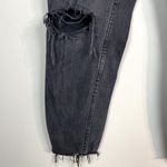 Free People We The  Jeans 26 Black Cropped Blossom Rigid Distressed Button‎ Fly Photo 2