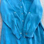 Chico's  Top size 1/Medium Button-Up Dress shirt‎ Ice Blue Silky buisness casual Photo 7