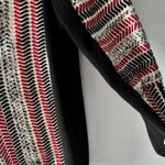 Chico's 3 XL Red Black White Herringbone Asymmetrical Zip Jacket Contemporary Art Photo 5