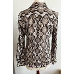 Michael Kors Zip Up Snakeskin Animal Print Blouse Small Photo 2