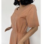 Burberry 70's Burberrys Tan day dress Embroidered Crest, boulton zip & size tab small Photo 3