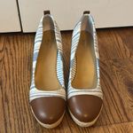 G.H. Bass & Co Kaitlyn Striped Espadrille Wedges Size 9.5 Blue Photo 1