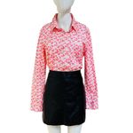 Gap  | Neon Pink Women’s Boyfriend Button Down Shirt Cat Lady | L Photo 1