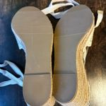 JustFab  Coast to Coast-E Tie Sandal Wedges, Flower / Eyelet, Cream 9 Photo 6