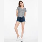 EXPRESS ✨ Low Rise Flip Hem Denim Shortie✨ Photo 1