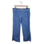 Pilcro and the Letterpress Anthropologie Wide Leg Chambray Blue Jeans Size 12 Photo 1