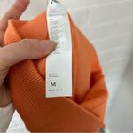 Fabletics High Rise Ribbed Tangerine Orange Athletic Biker Shorts Size M Photo 3