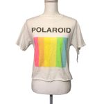 Mad Engine NWT Polaroid White Short Sleeve Babydoll Tee New Photo 1