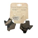 NWT Silver Strike Texas Faux Snake Print Dangle Earrings 3D Belt Co. Black Cream Photo 4