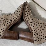 Jeffrey Campbell Laser Cut Lace Up Booties Ankle Boots sz 7.5 tan leather Ibiza Photo 3