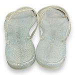 Stuart Weitzman Women's Sawyer Jelly Slide Sandals Silver Glittery Size 6 Photo 2