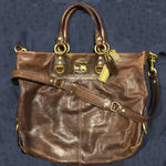 Coach Vintage  Madison Large Brown Leather Satchel Rear Zipper Pocket Bag 12935 Photo 0