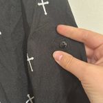 Cowgirl Hardwear Black Button Down Long Sleeve Shirt Silver Cross Pattern sz XL Photo 4