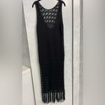 ZARA FRINGED CROCHETED DRESS OPEN BACK Size Medium (See Description) Photo 11
