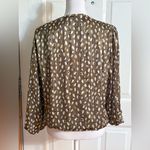 Haven + Blair Multicolor Long Sleeve Abstract Button Down Blouse Top Sz M Brown Size M Photo 4