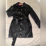 Oh Polly  Black Leather Jacket Sleek Fitted Silhouette Photo 3