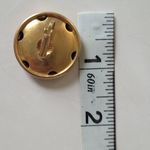 Vintage 80s Red Gold Circle Clip On Costume Statement Earrings Photo 3