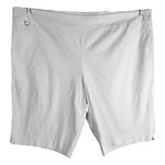 Avenue  Plus Size 26 Shorts White Solid High Rise Pull On 12 Inch Stretch 467‎ Photo 0