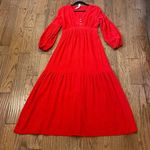 Anthropologie  Amadi Alisha red tiered maxi dress small Photo 8