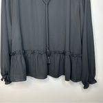 Maison Jules Womens Tassel Ties Peplum Blouse Black Size L Photo 7