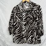 Chico's Zenergy by NEEMA Cool Zebra Zazu Black White Zip Front Jacket Size M Photo 1