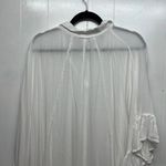 Swimsuits For All Button Front Womens White Bikini Cover Up Sz 22/24 Ruffle Trim Photo 9