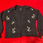 Forever 21 Knitted Embroidered Floral cardigan sweater Photo 0