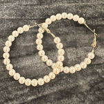 Elegant Pearl Hoop Earrings Gold Photo 0