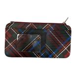 Plaid Wallet with Card Slots & Zip Pouch Red Photo 2