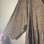 Wonderly  Leopard Print button down babydoll tiered Women's Top black brown plus Photo 3