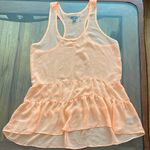 Aerie Sheer  orange flowy top. Photo 0