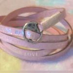 Good Work(s) vintage pink leather Make A Difference Peaceful Wrap Bracelet Photo 4