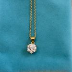Gold over solid silver Necklace with a 2.0ct Moissanite Pendant Photo 3
