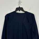 Madewell V Neck Long Sleeve Top Blouse Navy Stretch Cotton Small Minimalist NWT Photo 12