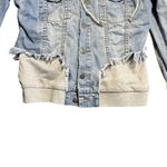 Central Park West  Women's XS‎ Blue denim FANNING Removable Hood Jacket Jean Photo 1