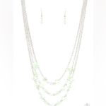 Paparazzi Let The Record Glow Green Necklace (66) Photo 1