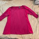Buckle Bright Pink Three Quarter Sleeve Top Photo 4
