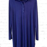 Mott 50 Navy Quarter Button Down Collared Dress UPF 50 Blue Size L Photo 0