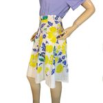Talbots RSVP BY WHITE, YELLOW, BLUE & GREEN COTTON FLORAL TWILL SKIRT (12P) Photo 4