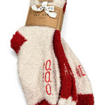 Rae Dunn  3 Pair Cozy Festive Red Cream White Thick Socks Photo 0