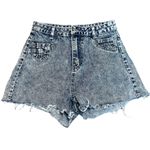 SheIn high rise acid wash cut off denim shorts size small 25 Photo 0