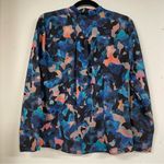Allison Joy  Blue Floral Boho Tie Neckline Blouse Womens S Evereve Top Shirt Photo 2