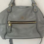 OrYANNY Gray Whipstitch Pebbled Leather Crossbody Satchel Purse Handbag Photo 1