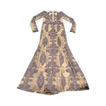 For Love & Lemons  TEMECULA MESH PURPLE NUDE MAXI LONG SLEEVE EMBROIDERED DRESS M Photo 3