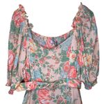 Faithfull the Brand Paula Nadya Floral Puff Sleeve Belted Wide Leg Jumpsuit Photo 3