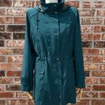 Anthropologie  Gallery teal utility coat with removable hoodie! / S Petite / EUC Photo 9