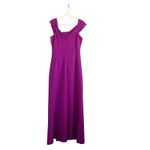 Rickie Freeman Teri Jon Maxi dress Magenta Sz 14 Chic Asymmetrical Shoulder Gown Purple Photo 3