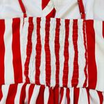 Style House Red & White Striped Button Front Midi Dress Photo 9