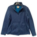 Boston Traders Blue Chevron Knit Full Zip Lined Jacket Womens Size L Outerwear Photo 0